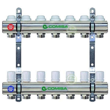 Коллектор Comisa 7 (88.20.372) с кранами - распределительные коллекторы для радиаторов 88.20.372