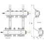 Коллектор Danfoss FHF на 2 контура, латунь 088U0702