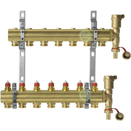 Коллектор Danfoss FHF на 7 контуров, латунь 088U0707