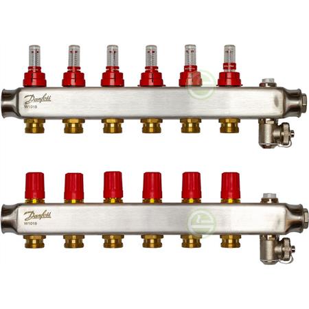 Коллектор с расходомерами Danfoss SSM-6F на 6 контуров 088U0756