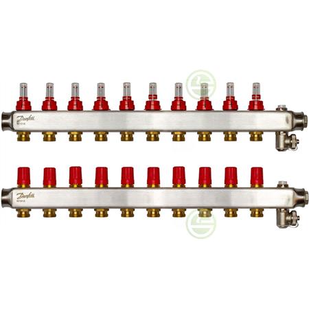 Коллектор с расходомерами Danfoss SSM-10F на 10 контуров 088U0760