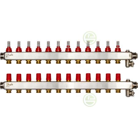 Коллектор с расходомерами Danfoss SSM-12F на 12 контуров 088U0762