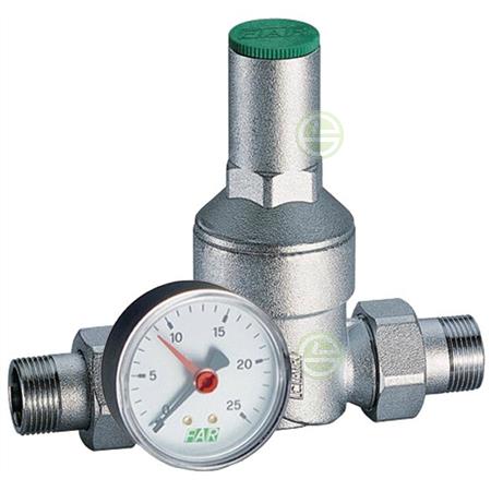 Редуктор давления Far 2815 1/2" НР с манометром (2815-12) - предохранительная арматура для систем водоснабжения 2815-12