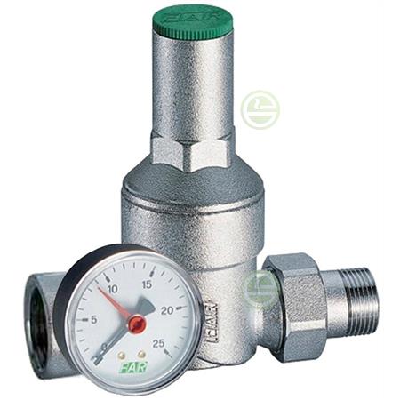 Редуктор давления Far 2835 1/2" ВР-НР с манометром (2835-12) - предохранительная арматура для систем водоснабжения 2835-12