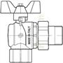 Шаровой кран FIV Evolution с американкой 3/4" НВ угловой 6782R080