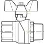 Шаровой кран FIV Evolution 1/2" НВ ручка-бабочка 86004013