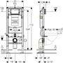 Инсталляция Geberit Smyle 1120x500x197 с подвесным унитазом, смывным бачком Sigma 12 и клавишей смыва Sigma 01 500.300.21.S