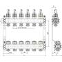 Коллектор с расходомерами IVR 804/R на 2 контура, с дренажными клапанами 1804R22502