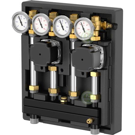 Насосно-смесительный модуль Meibes Kombimix 2UK прямой, с насосом Grundfos UPM3 Hybrid 15-70 M26103.3RU