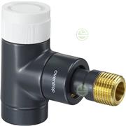 Термостатический кран Oventrop E 1/2"ВР х 1/2"НР с боковым угловым подключением, черный 1163032