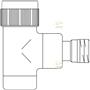 Термостатический кран Oventrop E 1/2"ВР х 1/2"НР с боковым угловым подключением, хромированный 1163052