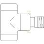 Кран на обратную подводку Oventrop Combi E 1/2"ВР х 1/2"НР с боковым угловым подключением, матовая сталь 1166082