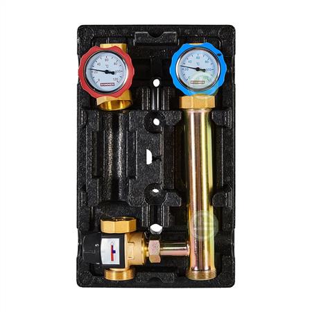 Насосная группа Rommer 1" левая, с термостатическим смесительным клапаном 35-60°С (RDG-1002-012501) RDG-1002-012501