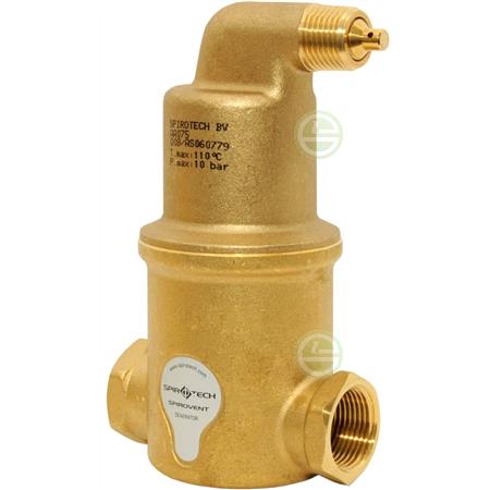 Сепаратор Spirotech Spirovent 1 1/2" латунь, высокая температура, высокое давление АА150/025