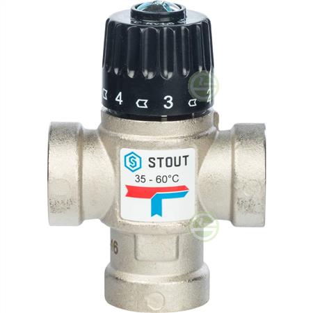 Термостатический клапан Stout SVM 3/4"ВР 35-65°C Kvs=1,6 (SVM-0010-166020) - арматура для горячего водоснабжения SVM-0010-166020