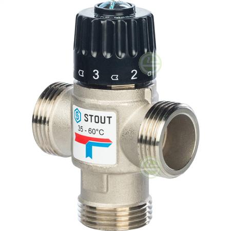 Термостатический клапан Stout SVM 1"НР 35-65°C Kvs=1,6 (SVM-0020-166025) - арматура для горячего водоснабжения SVM-0020-166025