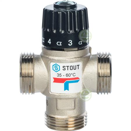 Термостатический клапан Stout SVM 1"НР 35-65°C Kvs=2,5 (SVM-0020-256025) - арматура для горячего водоснабжения SVM-0020-256025