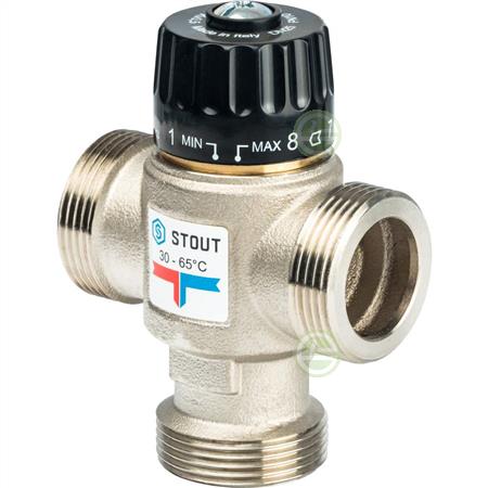 Термостатический клапан Stout SVM 1 1/4"НР 30-65°C Kvs=3,5 (SVM-0025-356532) - арматура для горячего водоснабжения SVM-0025-356532