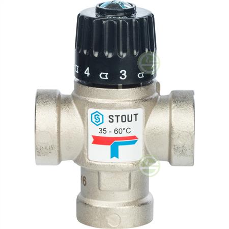 Термостатический клапан Stout SVM 3/4"ВР 35-65°C Kvs=1,6 SVM-0110-166020