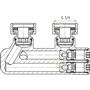 Перекрестный кран Uni-Fitt НВ 3/4"ЕК х 1/2"НР с нижним угловым подключением для радиаторов отопления 197N3011
