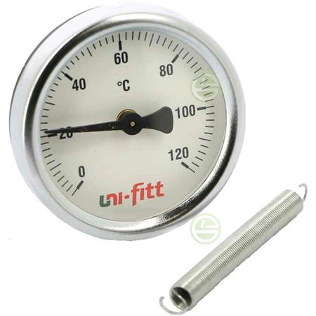 Термометр Uni-Fitt 320P Ø63мм 0-120°C (320P4030) накладной с крепежной пружиной 320P4030
