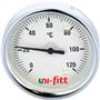 Термометр Uni-Fitt 321P Ø80мм 0-120°C 1/2"НР с погружной гильзой 50мм (321P4242) аксиальный 321P4242