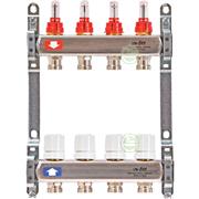 Коллектор с расходомерами Uni-Fitt 450B на 4 контура, без концевиков 450B4304