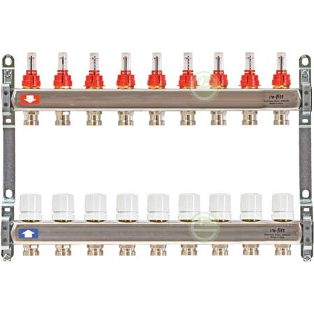 Коллектор с расходомерами Uni-Fitt 450B на 9 контуров, без концевиков 450B4309