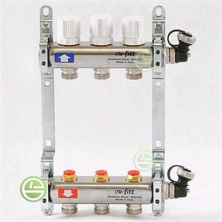 Распределительный коллектор Uni-Fitt 3 315S с кранами - коллекторы для радиаторов отопления 451I4303