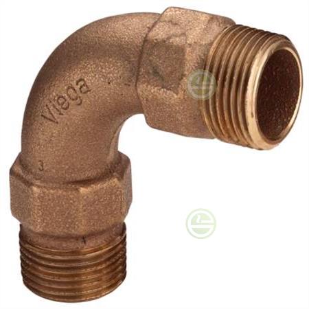 Резьбовой отвод Viega 1 1/4" НР 90° удлиненный - бронозовые фитинги для труб водоснабжения частного дома 294656