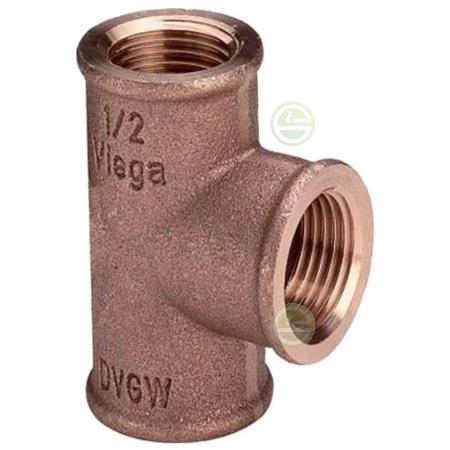 Резьбовой тройник Viega 1 1/2" ВР - бронозовые фитинги для труб водоснабжения частного дома 264307