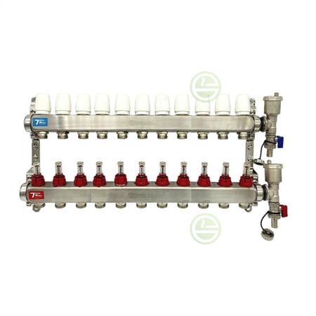 Коллектор с расходомерами ViEiR VR113-11A 11 контуров (нерж. сталь) VR113-11A