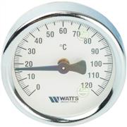 Термометр Watts F+R801 OR Ø63мм -50-50°C 1/2"НР с погружной гильзой 50мм (10005807) биметаллический 10005807
