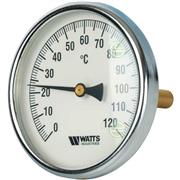 Термометр Watts F+R801 OR Ø63мм 0-120°C 1/2"НР с погружной гильзой 75мм (10005809) биметаллический 10005809