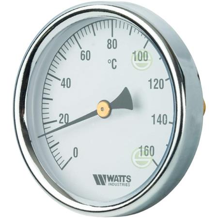 Термометр Watts F+R801 OR Ø63мм 0-160°C 1/2"НР с погружной гильзой 75мм (10005810) биметаллический 10005810