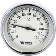 Термометр Watts F+R801 SD Ø80мм 0-120°C 1/2"НР с погружной гильзой 50мм (10005935) биметаллический 10005935