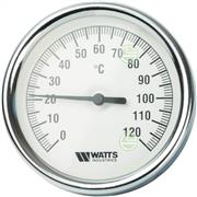 Термометр Watts F+R801 OR Ø80мм 0-120°C 1/2"НР с погружной гильзой 75мм (10005944) биметаллический 10005944