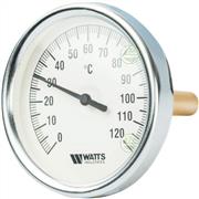 Термометр Watts F+R801 OR Ø80мм 0-120°C 1/2"НР с погружной гильзой 100мм (10005950) биметаллический 10005950