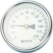 Термометр Watts F+R801 OR Ø100мм 0-120°C 1/2"НР с погружной гильзой 50мм (10006066) биметаллический 10006066