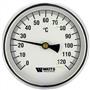 Термометр Watts F+R801 SD Ø100мм 0-150°C 1/2"НР с погружной гильзой 50мм (10006068) биметаллический 10006068