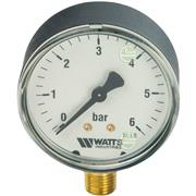 Манометр Watts F+R200 MRP Ø63 мм 0-6 бар 1/4" радиальный (10007723) для систем отопления и водоснабжения 10007723