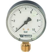 Манометр Watts F+R200 MRP Ø80 мм 0-10 бар 1/2" радиальный (10007793) для систем отопления и водоснабжения 10007793