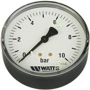 Манометр Watts F+R150 MAS Ø80 мм 0-10 бар 1/4" аксиальный (10008024) для систем отопления и водоснабжения 10008024