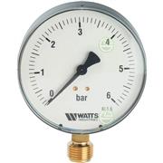 Манометр Watts F+R250 MRS Ø100 мм 0-6 бар 1/2" радиальный (10008077) для систем отопления и водоснабжения 10008077