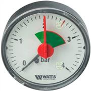 Манометр Watts F+R101 MAL Ø50 мм 0-4 бар 1/4" аксиальный (10008089) для систем отопления и водоснабжения 10008089