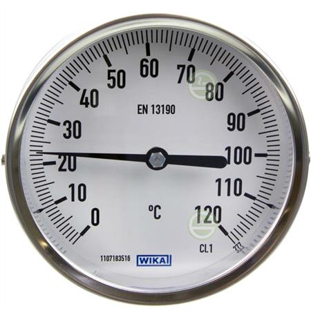 Термометр Wika А5000 63 мм 0-120°C 1/2" с погружной гильзой 60 мм 3901670, 36523009