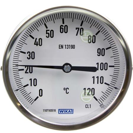 Термометр Wika А5001 80 мм 0-120°C 1/2" с погружной гильзой 60 мм 3901785, 36523019