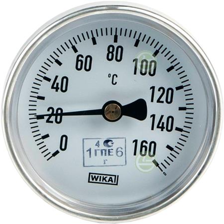Термометр Wika А5002 100 мм 0-160°C 1/2" с погружной гильзой 100 мм 3905942, 36523045